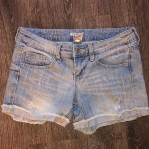Light wash denim shorts